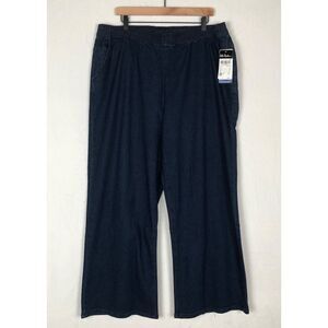 NWT ULLA POPKEN Jeans Women's Plus‎ Sz 20 Denim Pull On Mid Rise Wide Leg Pants